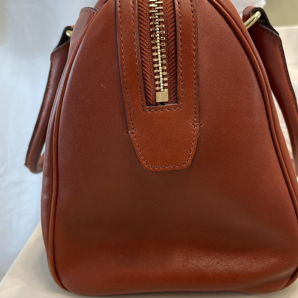 Coach Brown Leather Satchel with Tassel - Picture 9 of 16